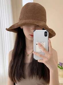 Women's Summer Handmade Woven Flower Hat, Beach Sun Hat, Fashion Patchwork Straw Hat - Flower Straw Hat - View 17