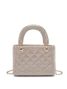 Bolsa clutch mini de cetim de luxo de alta qualidade decorada com strass, bolsa elegante para festa à noite, bolsa formal para vestido de baile de casamento para mulheres que usam o dia a dia ou para encontros para festas, casamentos, bailes de formatura, jantares/banquetes, combinando com vestidos de noiva, vestidos formais, vestidos de baile, vestidos de aniversário - Multicolorido - Ver 4