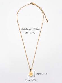 1 件时尚奢华 18K 镀金不锈钢几何椭圆神秘八角星太阳吊坠项链，防过敏颈链，适合女性、日常、度假、派对、礼物，用途广泛 - 金色 - 查看 4