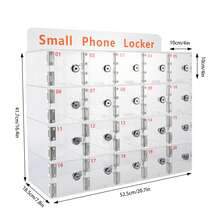 HOHOBLA Cell Phone Storage Locker, 20 Slots Acrylic Material With Door Locks And Keys, Cell Phone Storage Box With Lock,Cell Phone Lockers For Employees,Wall-Mounted Cabinet Pocket Office Classroom Gym Box - As Shown In the Figure - View 7