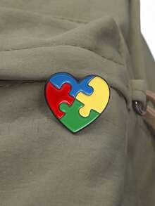 1-3 件“自闭症”珐琅别针彩虹拼图徽章首饰母亲自闭症意识 - 彩色 - 查看 5