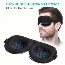 1pc 3D Contoured Sleep Eye Mask, Suitable For Back And Side Sleepers - Blackout Eye Mask, Comfortable - Multicolor - View 2