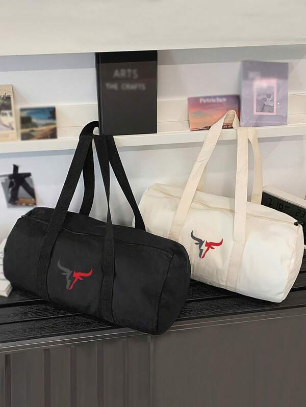 Cool And New Casual Gym Bag With A Large Capacity, Lightning Bull Print, Suitable For Both Shoulder And Hand Carry. Large Tote Bag Soccer Bags