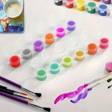 30/60/120/240 空漆罐、油漆胶囊储物盒、带密封盖的丙烯酸涂料容器、便携式塑料涂料储物盒、6 个连接的空漆盒、3ml/0.1oz 和 5ml/0.169oz 空罐、精美空漆盒、油漆颜色混合盒，适用于艺术家、教室、学校和艺术涂料耐用性、浅色分离。