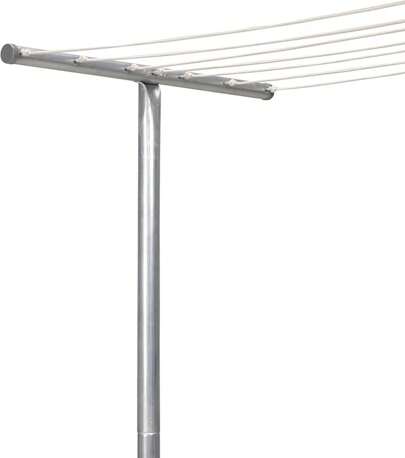 Household Essentials Steel Outdoor Clothesline Single T-Post, Silver