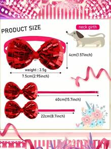 5pcs Pet Bow Ties, Cute Shiny Bow Dog Collar, Cat Bow Ties, Suitable For Pet Daily Outfit, Holiday Gift, Christmas