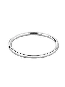 1pc Minimalist Chinese Style 'Three Lives Three Worlds' Stainless Steel Non-Fading Smooth Circle Bracelet For Women (Handmade Product With Slight Surface Marks)