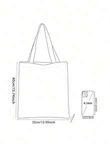 图形双面印花单肩手提包印花手提包休闲旅行沙滩包大容量可重复使用单肩购物袋女士休闲单肩包手提包大容量帆布沙滩包手提包购物袋印花女士杂货单肩包