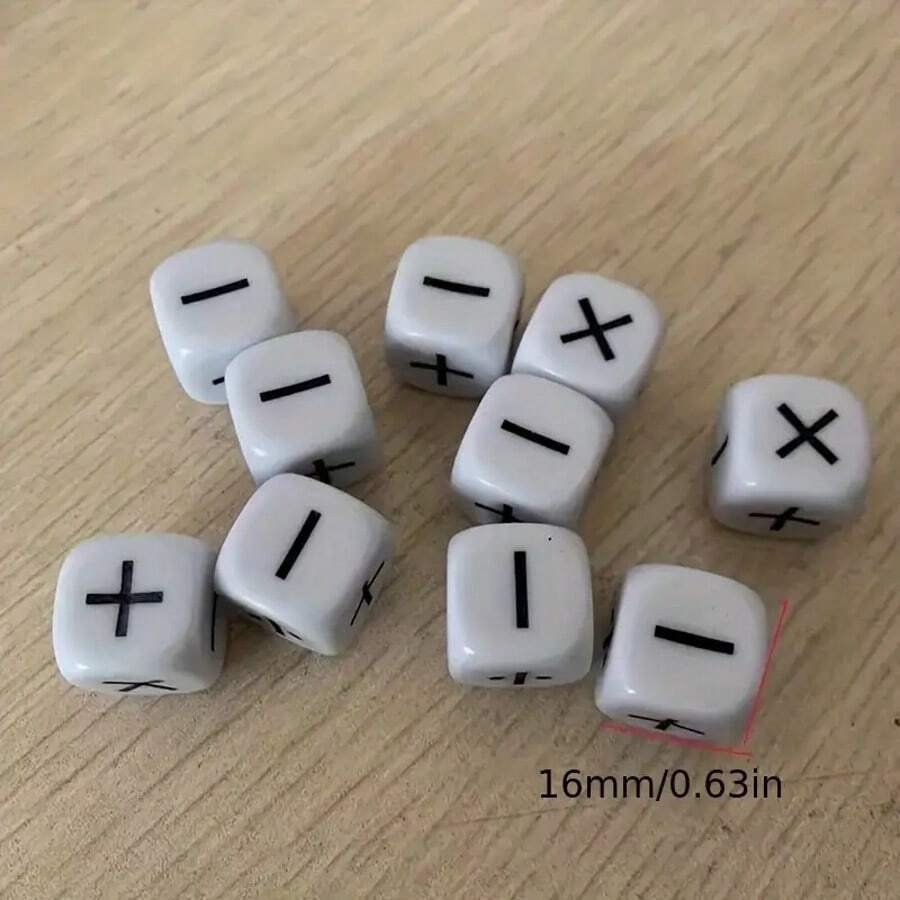 10/20pcs Math Teaching Dice With +, -, X, ÷ Symbols, Educational Multi-Sided Number And Calculation Dice For Classroom, Home, And Friends Gathering