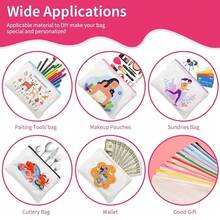 50Pcs Canvas Makeup Bags Bulk, 7.87 X 5.7 H Cotton Sublimation Blank Diy Heat Transfer Cosmetic Bag W/Colorful Zipper Gift Box - Multicolor - View 6