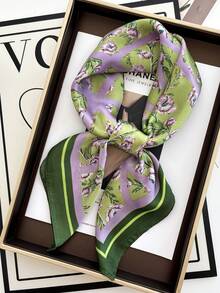1 Pc Versatile Professional Stewardess Style Neckerchief Head Scarf For Dress - Mauve Purple - View 1