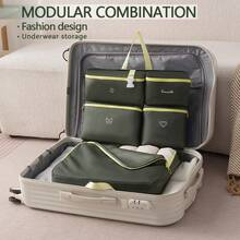Set Tas Organizer Perjalanan Gantung Lipat 7-in-1, Kantong Penyimpanan Pakaian/Sepatu/Kosmetik Portabel, Kotak Penyimpanan Koper - MultiWarna - View 11