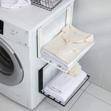 Space Saving Collapsible Storage Rack For Side Of Washer And Fridge, Versatile Shower Room Organizer Shelf, Multi-Purpose Bathroom Towel And Laundry Storage Solution, Compact Unit With Easy Assembly, Space Optimizer For Small Bathrooms, Laundry Nook, Utility Closet, And Kitchen Corners, Sturdy Yet Lightweight Design, Non-Slip Base, Keeps Accessories Neat And Within Reach