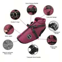 Adjustable Dog Jacket Suitable For Small, Medium And Large Dogs - Reflective Wool-Lined, Adjustable Buckles And Dual D-Ring Leash Attachment