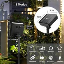 Solar Strip Lights ,600LED/32.8Ft ,300 LED/16.4Ft,  Light Strip Stairs Step Lights Outdoor Waterproof, 8 Lighting Mode Auto ON/Off Light Strips For Christmas Gazebo Canopy Pool Stairs Porch Coop - Trắng/16,4FT/300LED - Xem 4