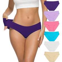 ALTHEANRAY Women's Seamless Hipster Underwear No Show Panties Soft Stretch Bikini Underwears Multi-Pack - Color10 - View 1