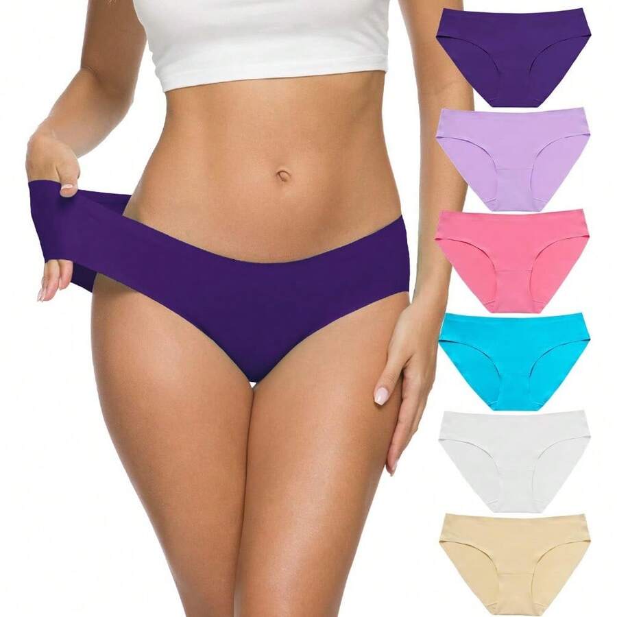 ALTHEANRAY Women's Seamless Hipster Underwear No Show Panties Soft Stretch Bikini Underwears Multi-Pack - Color10 - View 1
