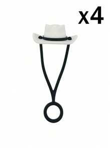 Set de 1/2/4/8 tapas de pajita de silicona con diseño creativo de sombrero - Compatible con Cup 30 40 Oz, accesorios divertidos de tapa de pajita para tumbona, para regalo de hombre y mujer, tapa de pajita reutilizable, funda de sombrero de vaquero de silicona para pajita, tapas decorativas para pajita, para fiestas, reuniones con amigos, tapas antipolvo para pajita de Cup, suministros para fiestas, accesorio de decoración de tazas