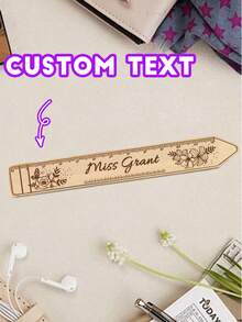 1 件定制个性化木尺教师节礼物木尺学校用品返校礼物教师尺 - 彩色 - 查看 1