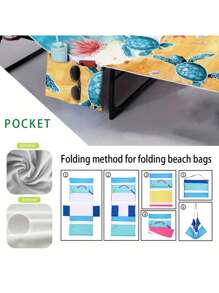 1 pieza Funda para silla de playa con diseño de tortuga marina, Serie exclusiva de verano, Toalla de microfibra secado rápido para silla de piscina o playa, Funda de toalla de playa con bolsillo, Accesorio de vacaciones, Esencial de viaje