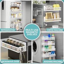 Magnetic Spice Rack Refrigerator, 3 Pack Magnetic Shelf Refrigerator, Movable Magnetic Basket Is Used Side Storage In Ovens, Microwaves, Or Washing Machines - trắng - Xem 4
