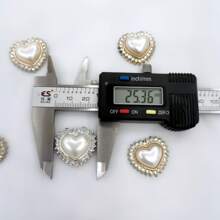 10pcs/30pc Heart-Shaped Rhinestone & Faux Pearl Decor Home Clothing Accessories DIY Jewelry Making Supplies