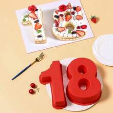10 Inch 0-8 Number Moulds Baking Forms Silicone Cake Pan Number Cake Molds For Cakes Decoration - Multicolor - View 1