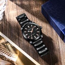 CRRJU Reloj de hombre CRRJU de lujo, de moda, con cuarzo, resistente al agua, luminoso, de acero inoxidable con fecha