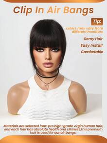 شعر مستعار قابل للتمديد من الأمام مع غرة هواء غير مرئية، إكسسوارات تجميل سهلة الارتداء والحفاظ على غرات طبيعية للنساء