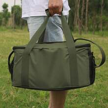 Quanjun Extra Large Storage Camping Bag,Tactical Duffle Bag With Zippers And Handles,Travel/Outdoor With 3 Dividers,Picnic Camping Organizer,Multi-Functional Duffel Bag For Camping/Sports/GYM - Green - View 5