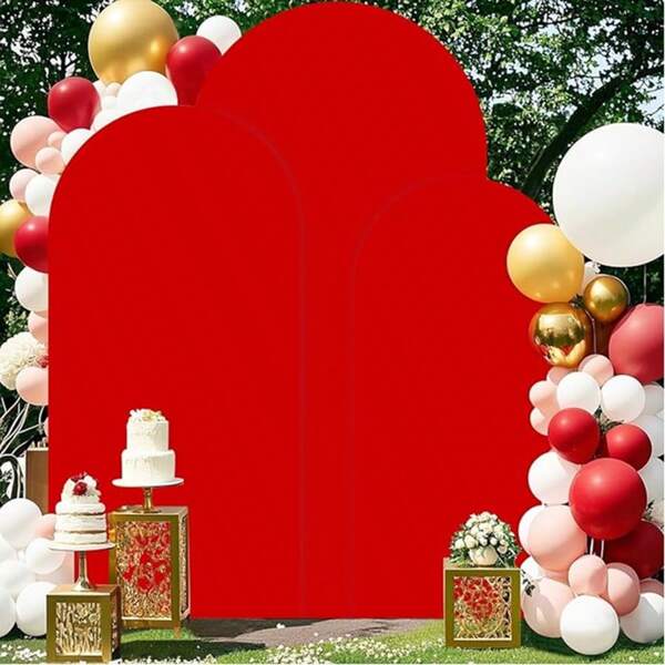 1pc Arch Backdrop, 5ft, 6ft, 6.6ft, 7.2ft Wedding Arch Cover, 2 Sides Spandex Fitted Fabric Arch Backdrop, Suitable For Birthday Party, Wedding Arch Decor (Fabric Backdrop Only, Arch Frame Not Included)