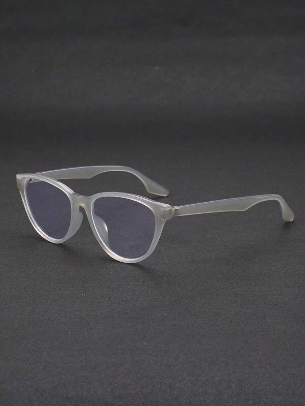 1pc New Arrival Men's Cat Eye Studded Simple Plain Glasses, Suitable For Daily Driving, Business Trips, Parties, And Fashionable Outfits