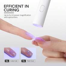 GAOY Handheld UV Light For Gel Nails, Mini Nail Lamp, Portable Cordless Rechargeable, Fast Curing - B-white - View 4