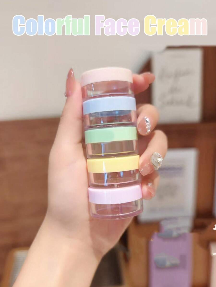 5 lọ/bộ 10g lọ đựng kem màu du lịch, lọ đựng mẫu kem dưỡng ẩm mỹ phẩm, lọ nhựa du lịch có thể nạp lại có nắp đựng kem dưỡng da, kem chống nắng, kem - Màu ngẫu nhiên - Nhiều màu - Xem 1