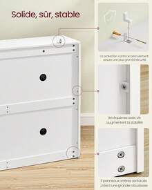 VASAGLE Shoe Cabinets - White - View 5