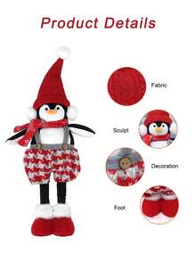 1 pieza Adorno de Pingüino para Regalo de Navidad, con patas retráctiles, lindos Decoraciones Navideñas, Decoraciones para Fiesta de Año Nuevo 2025, Decoraciones de Mesa Navideñas, Decoraciones de Árbol de Navidad, Regalos de Navidad para Parejas, Navidad