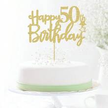 1Pc Glitter Happy Birthday Cake Topper Celebrate 10 12 13 14 15 16 17 18 21 30 40 50 60 70 80 90 100 Years Old Birthday Anniversary Party Decoration - Multicolor - View 36