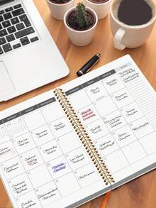 Trees 1 件 2 年月度计划笔记本，2025-2027 年月历笔记本 A4 日程本，带假期提醒笔记，用于任务管理，62 页，办公和学校用品 - 彩色 - 查看 5