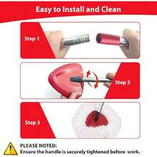 Spin Mop Replacement Head Compatible With O-Cedar EasyWring 1 Tank, 2 Microfiber Mop Refills, 30-58" Handle And 1 Base Set Combo (White,1 Tank System) - White - View 4