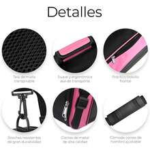 maleta transportadora de gatos, cómoda, práctica, correa, suave, tela de malla - Rosa - Ver 7