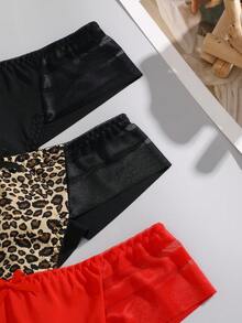 FINETOO 3pcs Striped Mesh Sexy Panties, Soft And Comfortable Women's Underwear - Multicolor - View 4