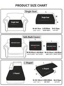 1 pieza Funda de sofá suave y cómoda para todas las estaciones, estilo de cubierta de sofá elástica a prueba de mascotas y antideslizante, adecuada para la sala de estar de un sofá seccional en forma de L y sofá de 1/2/3/4 plazas (se vende individualmente) - Gris - Ver 2