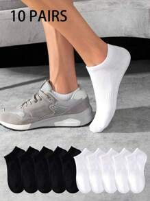 2/5/10 pares de meias esportivas masculinas, meias brancas estilo barco, respiráveis e que absorvem a umidade, tênis, badminton, corrida, basquete