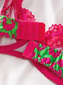 Simple Chic Leopard Lace Patchwork Sexy Women Lingerie Set, 2pcs - Multicolor - View 6