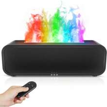 Diffuseur d'huiles essentielles avec effet de flamme Gzvxuny, humidificateur avec lumières LED 7 couleurs et télécommande, diffuseur d'aromathérapie avec fonction minuterie et arrêt automatique sans eau