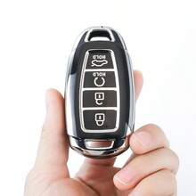 Key Fob Cover - Durable TPU Case For Elantra GT, For Kona, For Palisade, For Venue, For Veloster - 4-Button Design Car Key Accessory - Single Pack - View 2