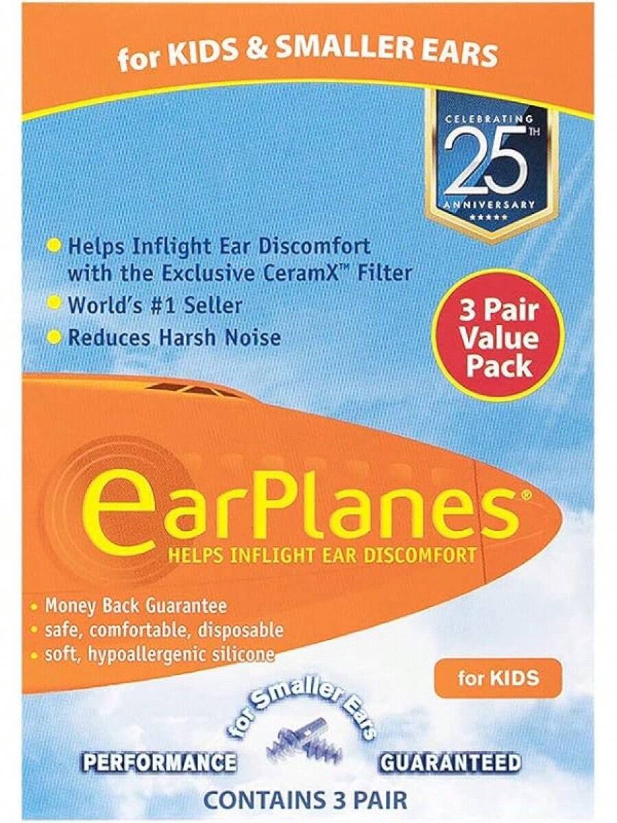 Original Children's EarPlanes By Cirrus Healthcare Ear Plugs Airplane Travel Ear Protection 3 Pair BONUS VALUE PACK - Uncorded - 查看 1