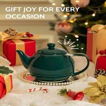 Sweese Teapots For Tea, 27 Oz Porcelain Tea Pot With Removable Stainless Steel Infuser, Tea Pots For Loose Tea - Dark Green - Dark Green - View 7