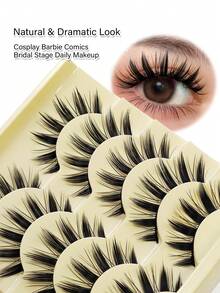 Rikuaild 5 Pairs Cartoon Style Natural Long Cosplay Anime Bridal Stage Daily Makeup Anime Eyelashes - Spiky Manga Lashes - View 3