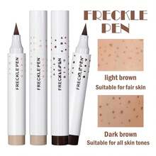 6PCS 2 Colors Freckle Pen,Natural Lifelike Liquid Fake Freckle Pen Waterproof Freckle Makeup Pen Magic Freckle Color,Long Lasting Quick Dry Faux Freckle Pen (Light Brown & Dark Brown) - Multicolor - View 9